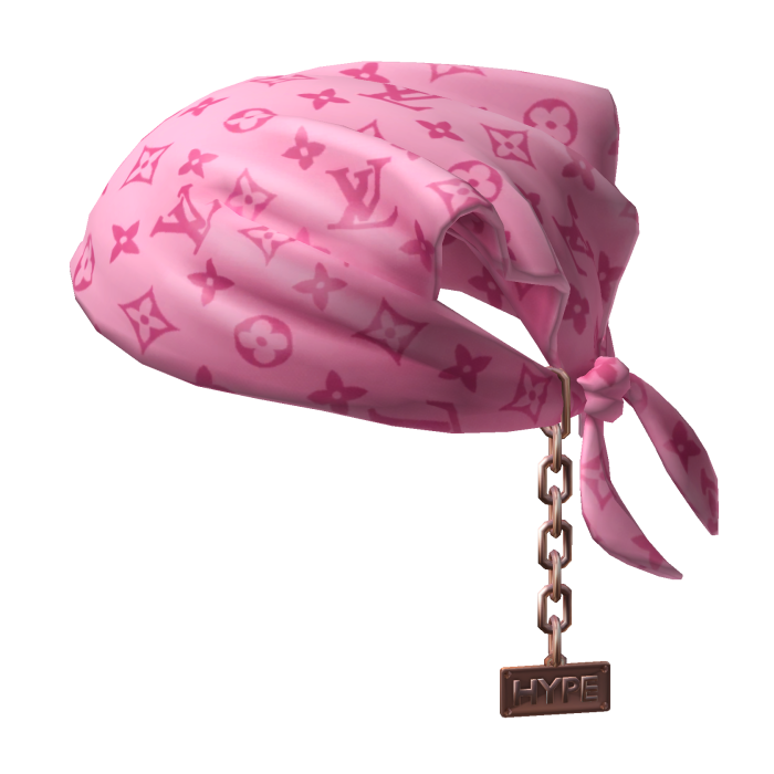 Tied LV Bandana Hat with Chain 