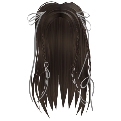 Roblox Item Dark Brown Tied Braids Long Hair