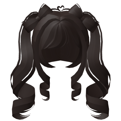 ♡ gyaru curly tweencore bow pigtails dark brown Roblox item