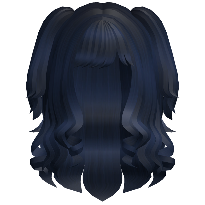 Cute Swirly Curled Pigtails (Blue)