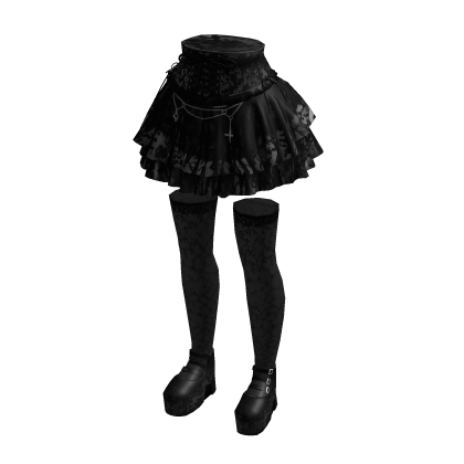Pleated Mini Skirt (Black)