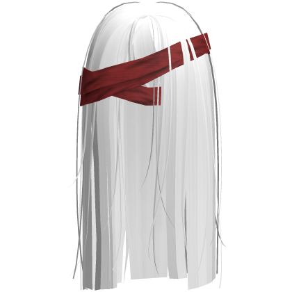 Horror White Hair w Red Face Bandages Roblox item