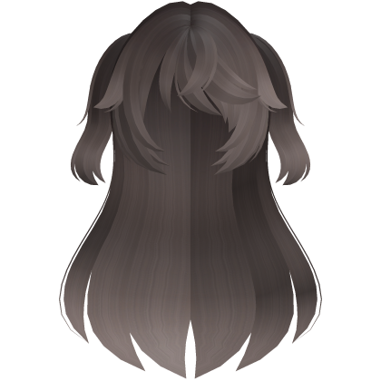 fischl long fluffy hair w ponytails brown fade Roblox item