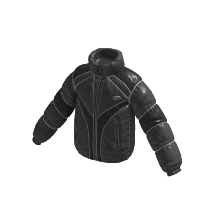 Puffer Jacket w/ Stitched Panels (Black)