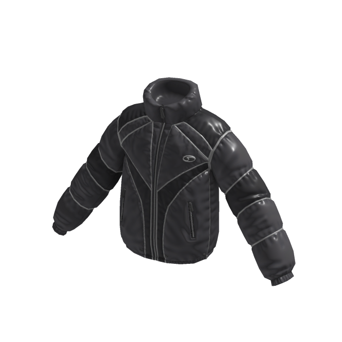 Puffer Jacket w/ Stitched Panels (Black)