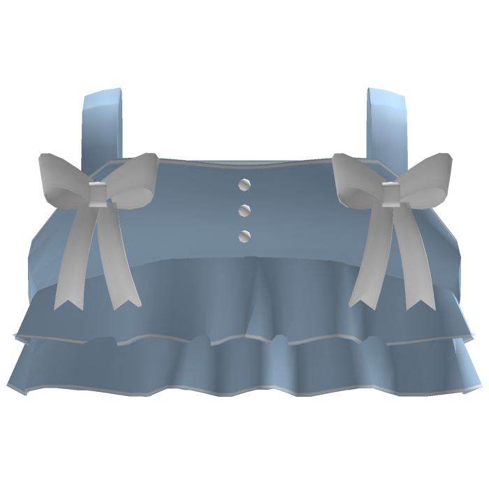 cute ruffled summer top w/ bows blue