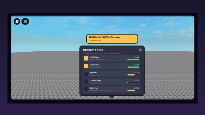Achievement System Trophy Unlock Progress Tracker preview 1