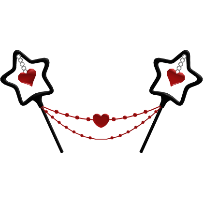 Black w red Diwali Sparkler Heart Boppers (Addon)