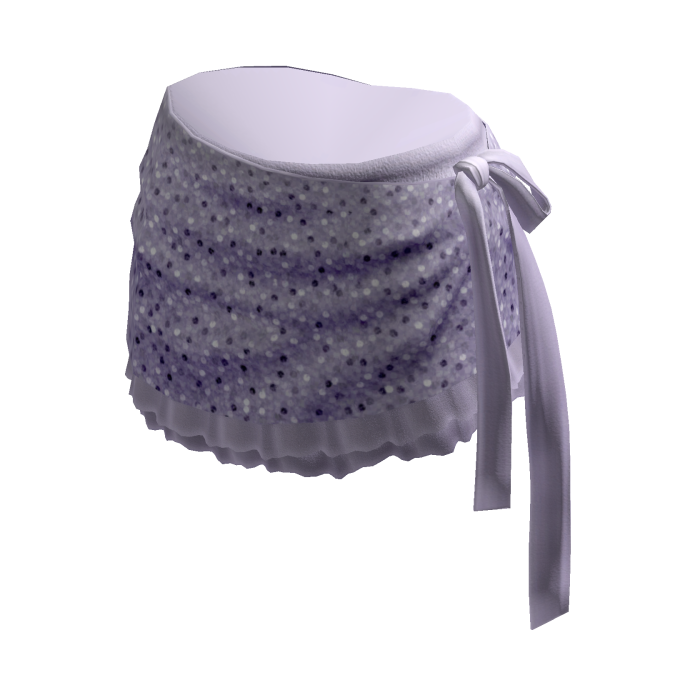 Cute Polka Dot Mini Skirt w/ Sash (Lavender)