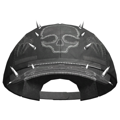 Punk Skeleton Pierced Cap Grey