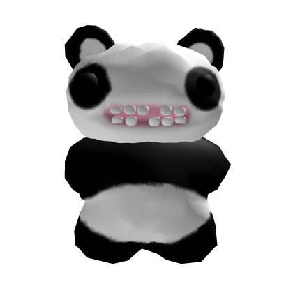 panda fuggler plush in hair white and black Roblox item
