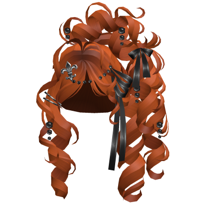 🎀Gothic Coquette Doll Spiral Curls Bows Orange