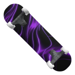 Neon Purple and Black Laser Waves Skateboard