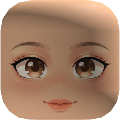 Happy Pretty Face with Brown Eyes - Light Roblox item