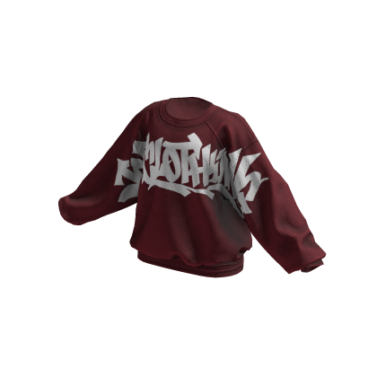 JONCLOTHING Graffiti Streetwear Sweater Maroon thumbnail