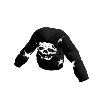 🔆 Glowing Black and White Skull Sweater thumbnail