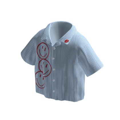 Blue Stripe Shirt Y2K thumbnail