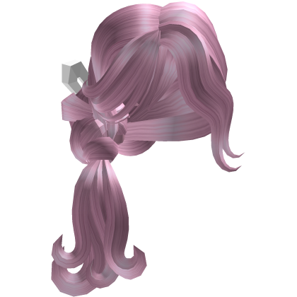 Pink Long Wavy Side Ponytail Hair w/ Side Bangs Roblox item