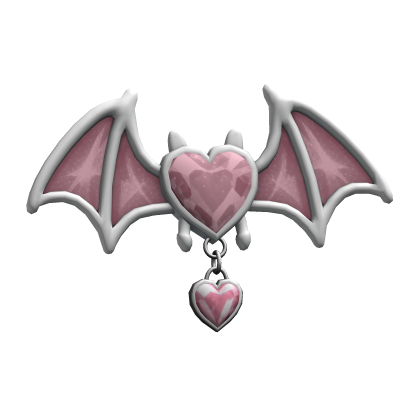 ♡ White & Pink Bat Hair Clip