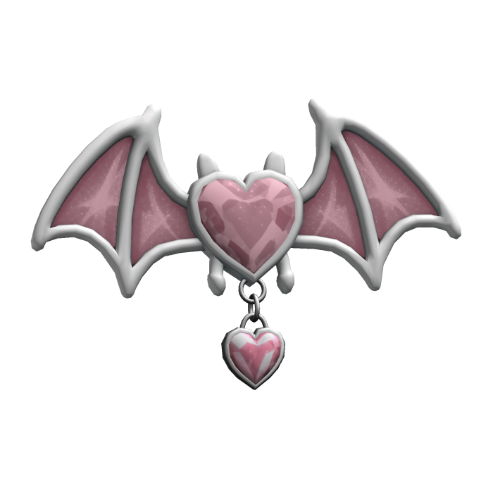♡ White & Pink Bat Hair Clip