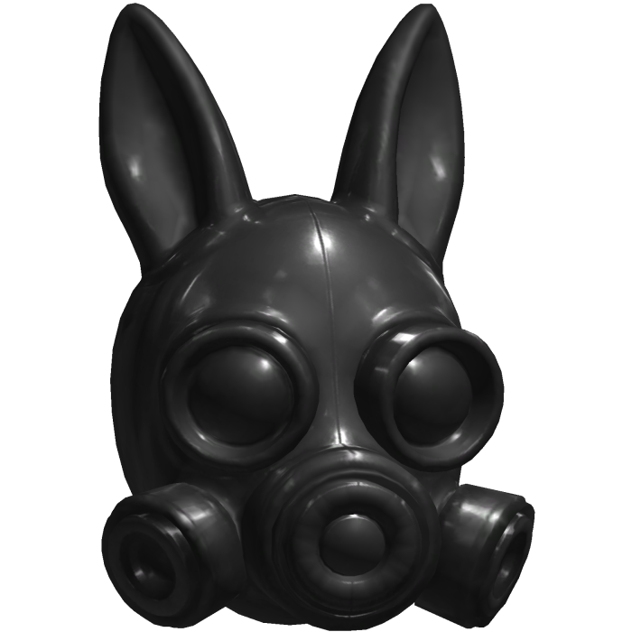 Cute Grey Goth Lita Rabbit Ear Latex Mask