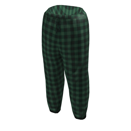 cute warm flannel green plaid pyjama sleep pants