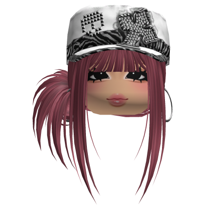 Gyaru Side Bun Hair w/ Zebra Cap & Earrings