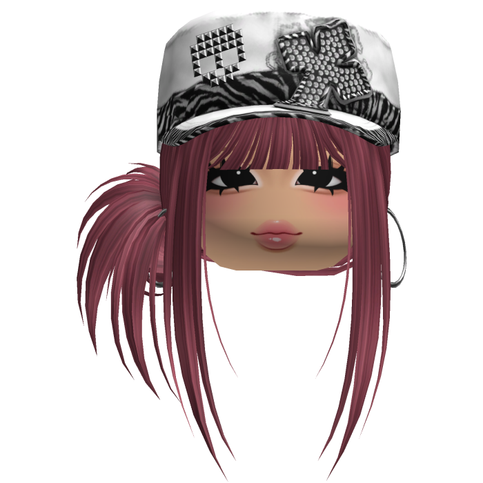 Gyaru Side Bun Hair w/ Zebra Cap & Earrings