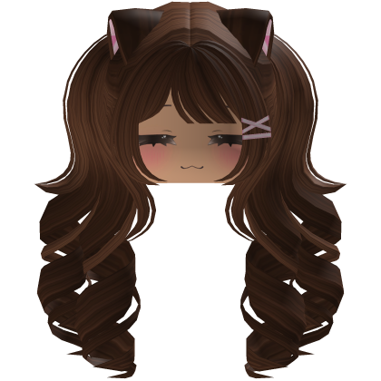 Cute hair emo Y2K cat-ear braids (brown)