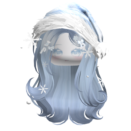 Lush Gentle Swirls w/Santa Hat (White&Blue)