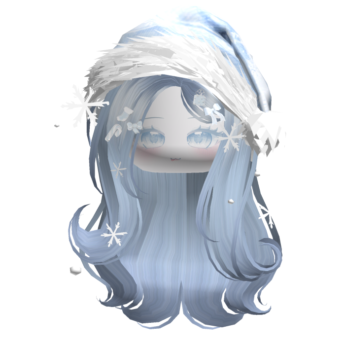 Lush Gentle Swirls w/Santa Hat (White&Blue)