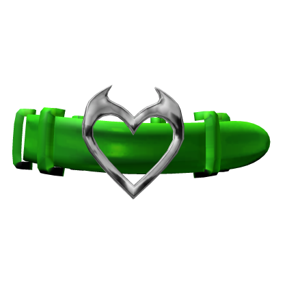 Goth Imp Heart Belt Choker Y2K - Neon Green Silver Roblox item