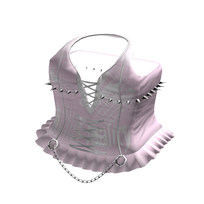 emo scene laced-up spike fishnet dress pink thumbnail