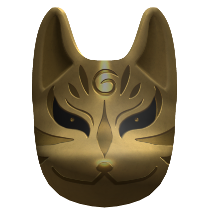 Stealthy Fox Ninja Mask Mysterious Dark Gold thumbnail