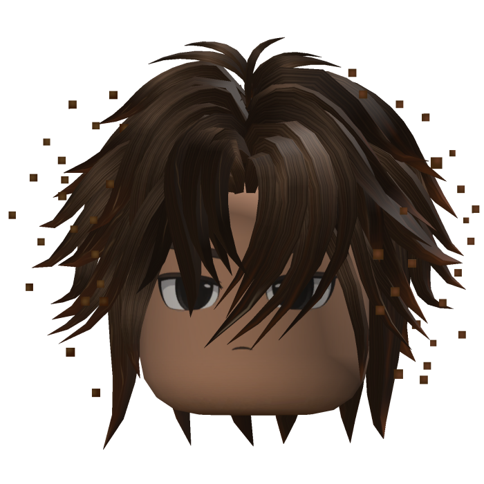 Layered Anime Hair w/ Sparkles (Dark Brown)