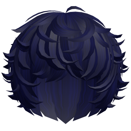 cute kawaii midnight blue messy swirly curly hair
