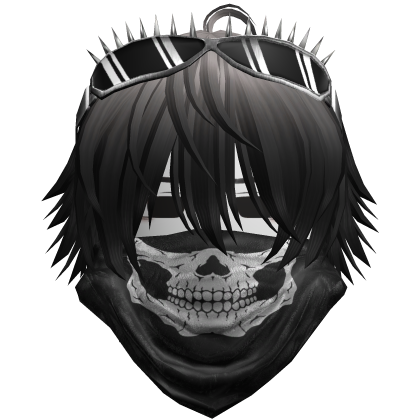 Emo Vkei Skull Bandana Hair Ash/Black