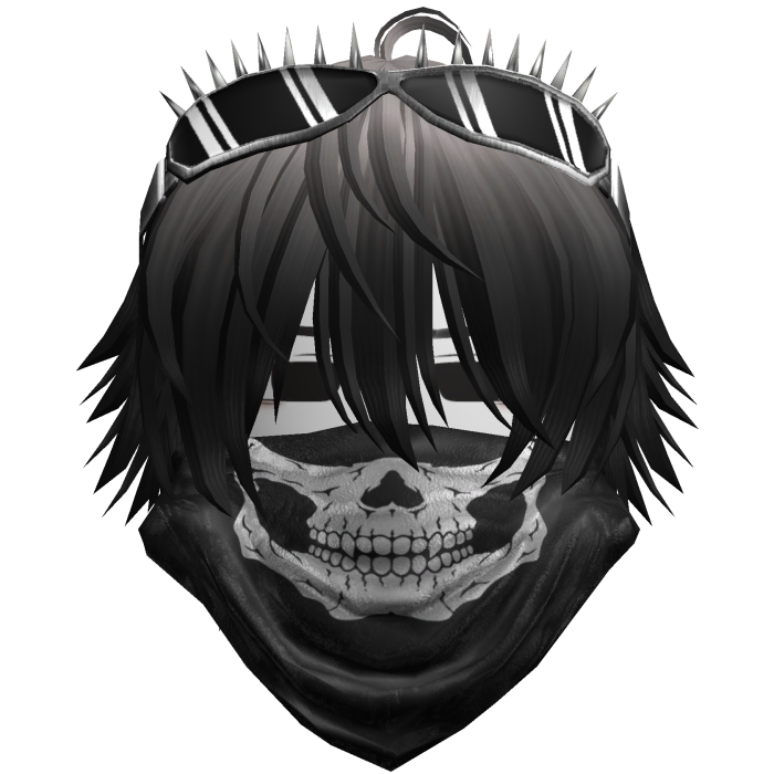 Emo Vkei Skull Bandana Hair Ash/Black