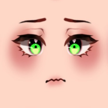 Green eyes sad face Roblox decal