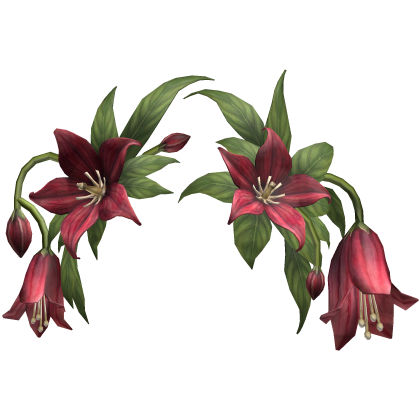 Red Green Lily Flower Crown
