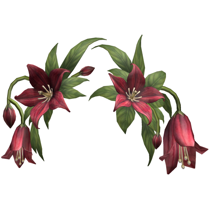 Red Green Lily Flower Crown