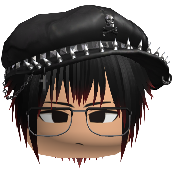 Vkei Moe Black & Red Messy Hair /w Glasses
