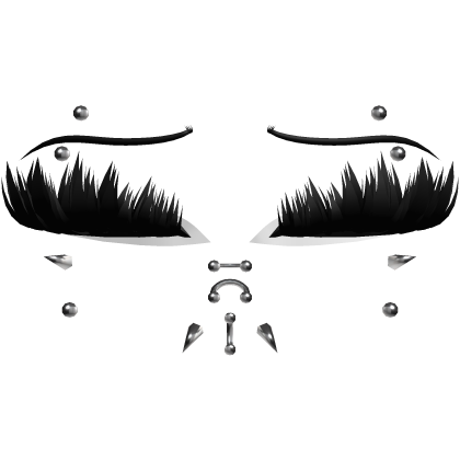 ♡ punk lashes w piercings (white liner)