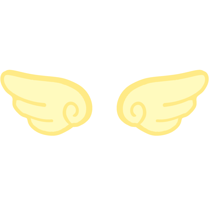 ♡ Cute Glowing Angel Chibi Wings in Yellow