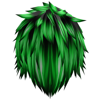 scene green messy  jaggered spikey emo vkei hair Roblox item