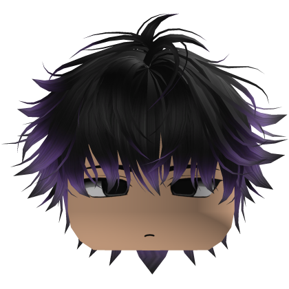 Cute Y2K emo black purple hair
