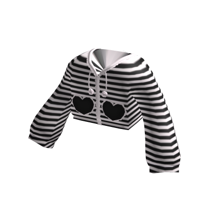 ♡ cute black striped ruffled heart bunny jacket