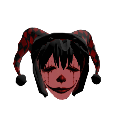 [Animated] Dark Emo Harlequin Mask Hair RED Roblox item