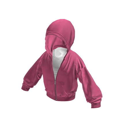 💗 Oversized Zip Hoodie _ Pink