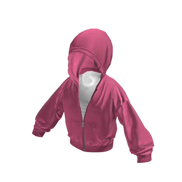 💗 Oversized Zip Hoodie _ Pink